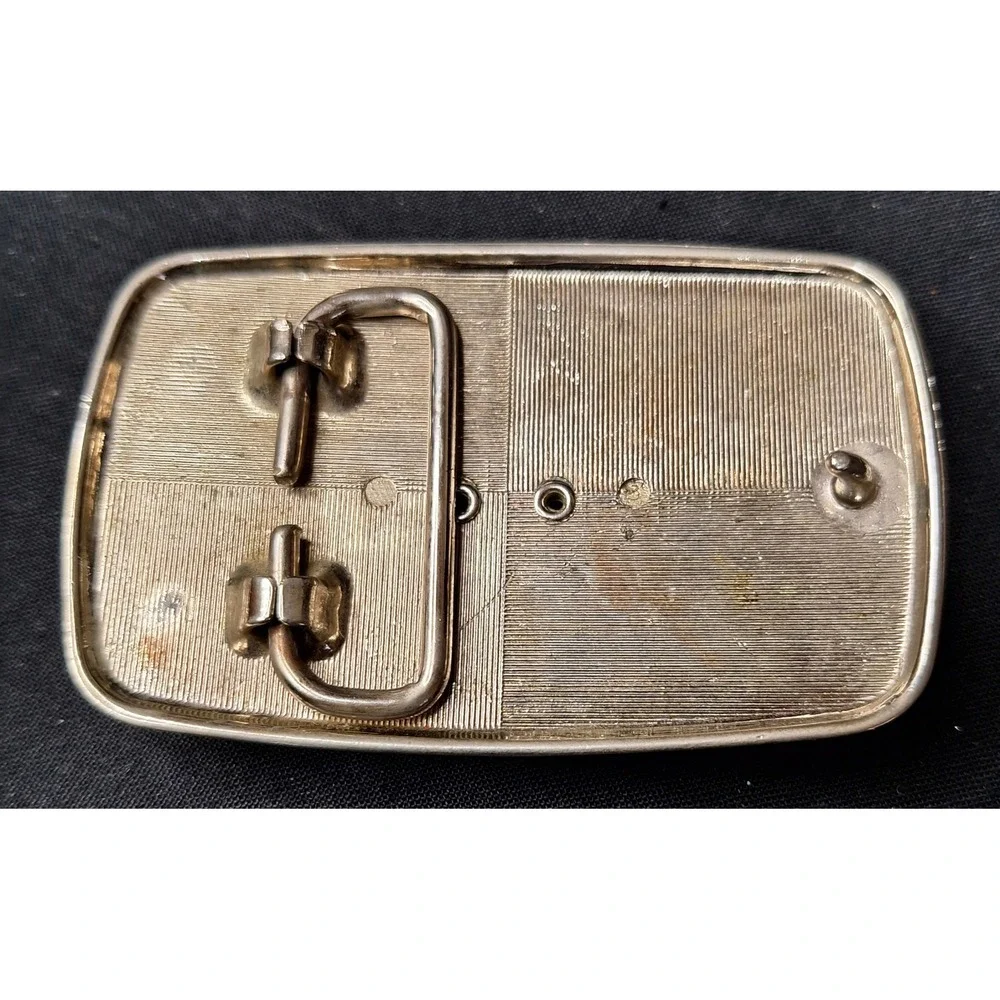Vintage Scrimshaw Tall Ship Belt Buckle Silver Tone Nautical Sailing‎ Boat RD